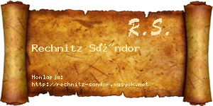 Rechnitz Sándor névjegykártya